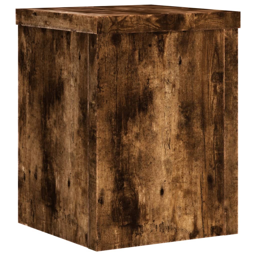 vidaXL Plant Stands 2 pcs Smoked Oak 15x15x20 cm Engineered Wood