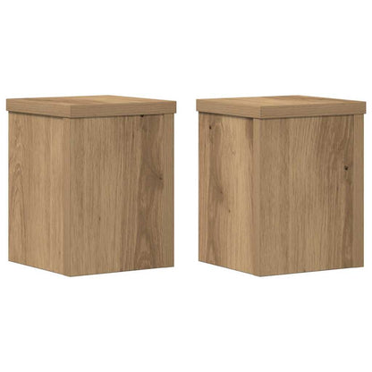vidaXL Plant Stands 2 pcs Artisan Oak 15x15x20 cm Engineered Wood