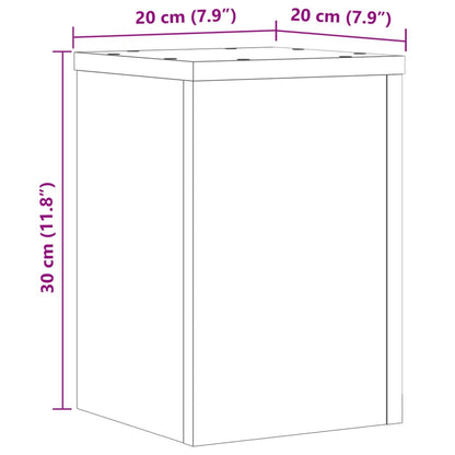 vidaXL Plant Stands 2 pcs White 20x20x30 cm Engineered Wood