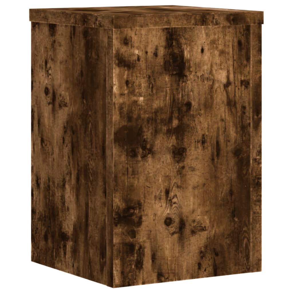 vidaXL Plant Stands 2 pcs Smoked Oak 20x20x30 cm Engineered Wood