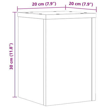 vidaXL Plant Stands 2 pcs Grey Sonoma 20x20x30 cm Engineered Wood