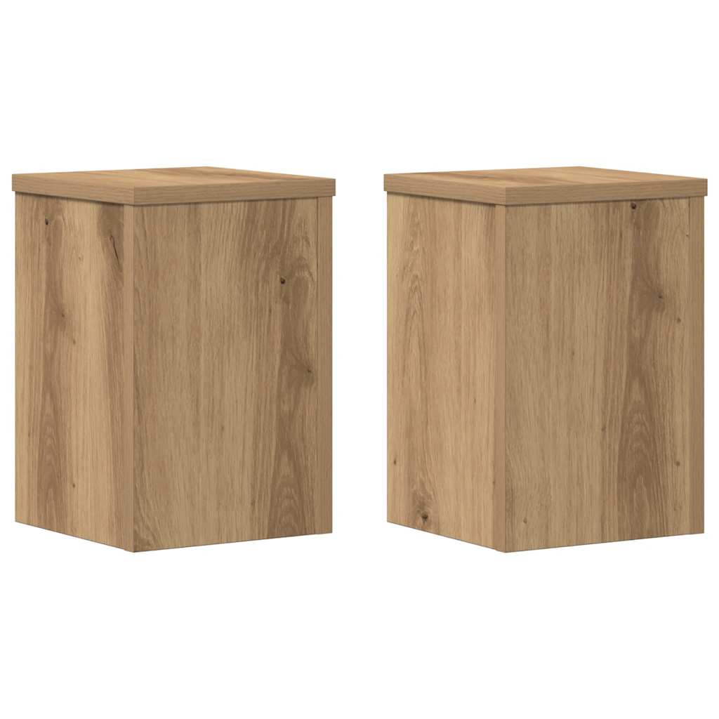 vidaXL Plant Stands 2 pcs Artisan Oak 20x20x30 cm Engineered Wood