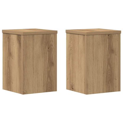 vidaXL Plant Stands 2 pcs Artisan Oak 20x20x30 cm Engineered Wood