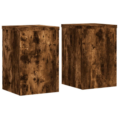 vidaXL Plant Stands 2 pcs Smoked Oak 25x25x35 cm Engineered Wood