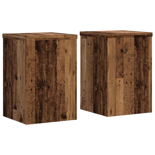 vidaXL Plant Stands 2 pcs Old Wood 25x25x35 cm Engineered Wood