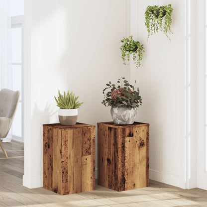 vidaXL Plant Stands 2 pcs Old Wood 30x30x50 cm Engineered wood