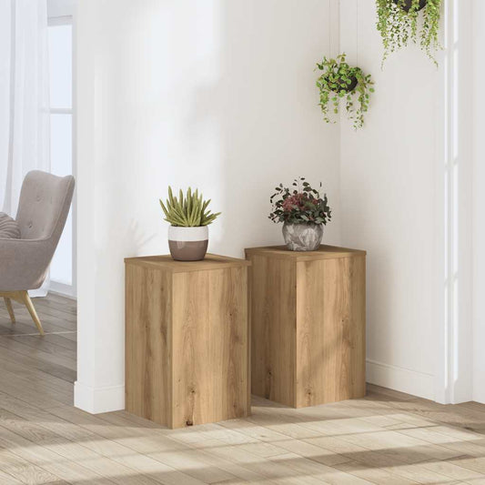 vidaXL Plant Stands 2 pcs Artisan Oak 30x30x50 cm Engineered wood