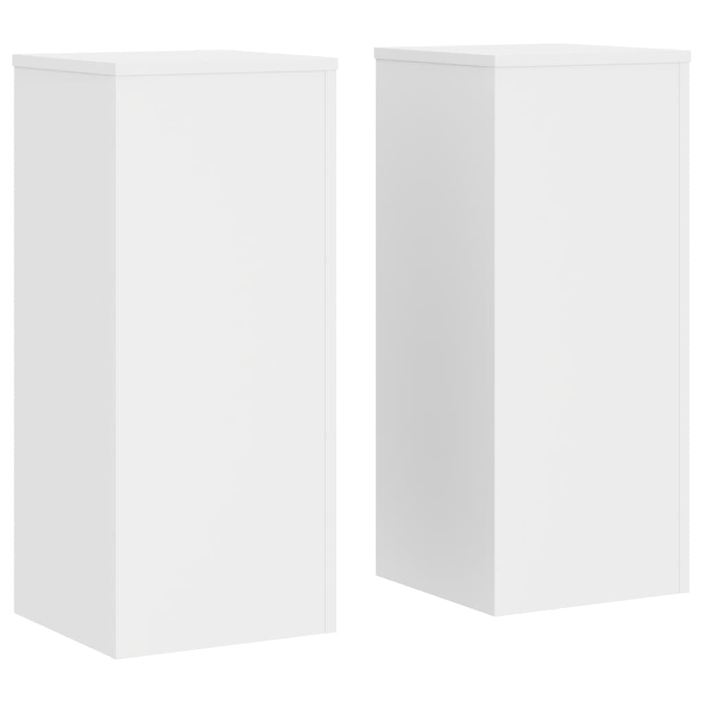 vidaXL Plant Stands 2 pcs White 30x30x70 cm Engineered wood