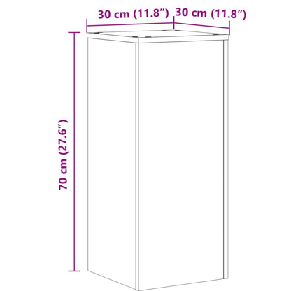 vidaXL Plant Stands 2 pcs Old Wood 30x30x70 cm Engineered wood