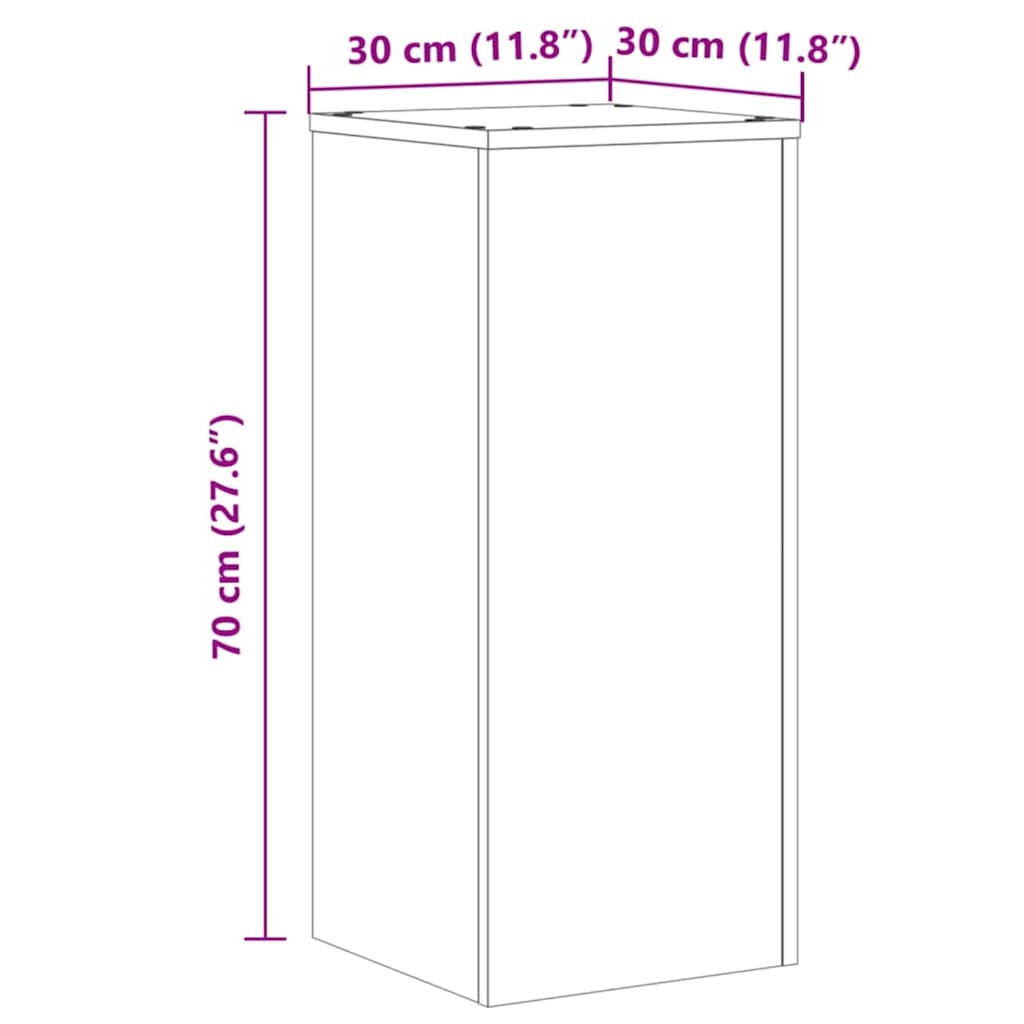vidaXL Plant Stands 2 pcs Artisan Oak 30x30x70 cm Engineered wood