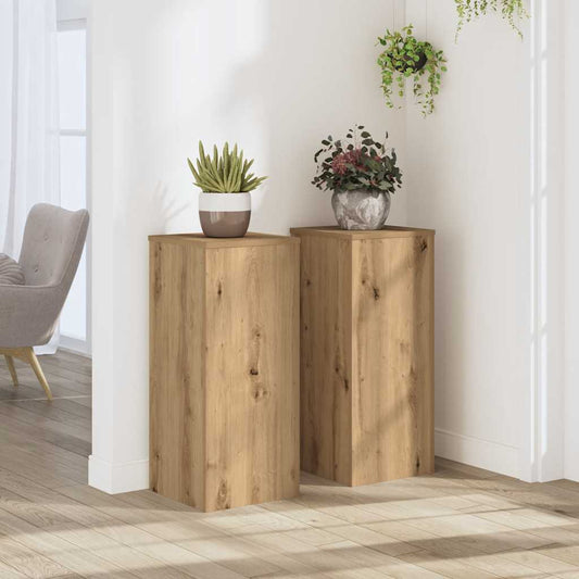 vidaXL Plant Stands 2 pcs Artisan Oak 30x30x70 cm Engineered wood