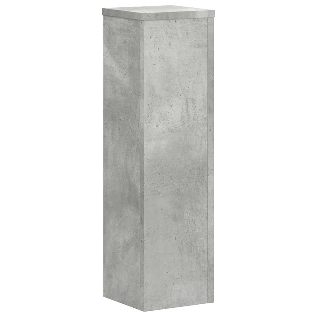 vidaXL Plant Stand 2pcs Concrete Grey 17x17x60 cm Engineered Wood