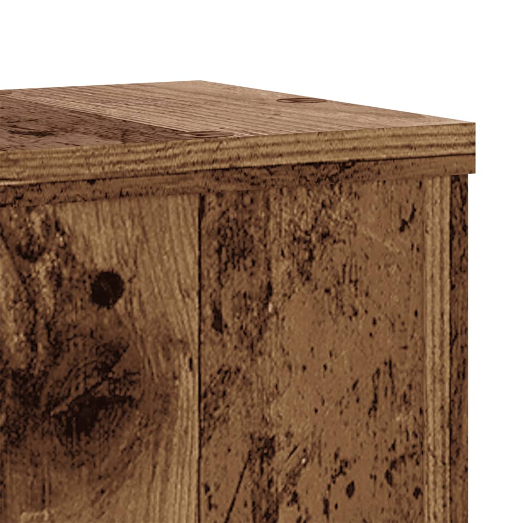 vidaXL Plant Stand 2pcs Old Wood 17x17x60 cm Engineered Wood