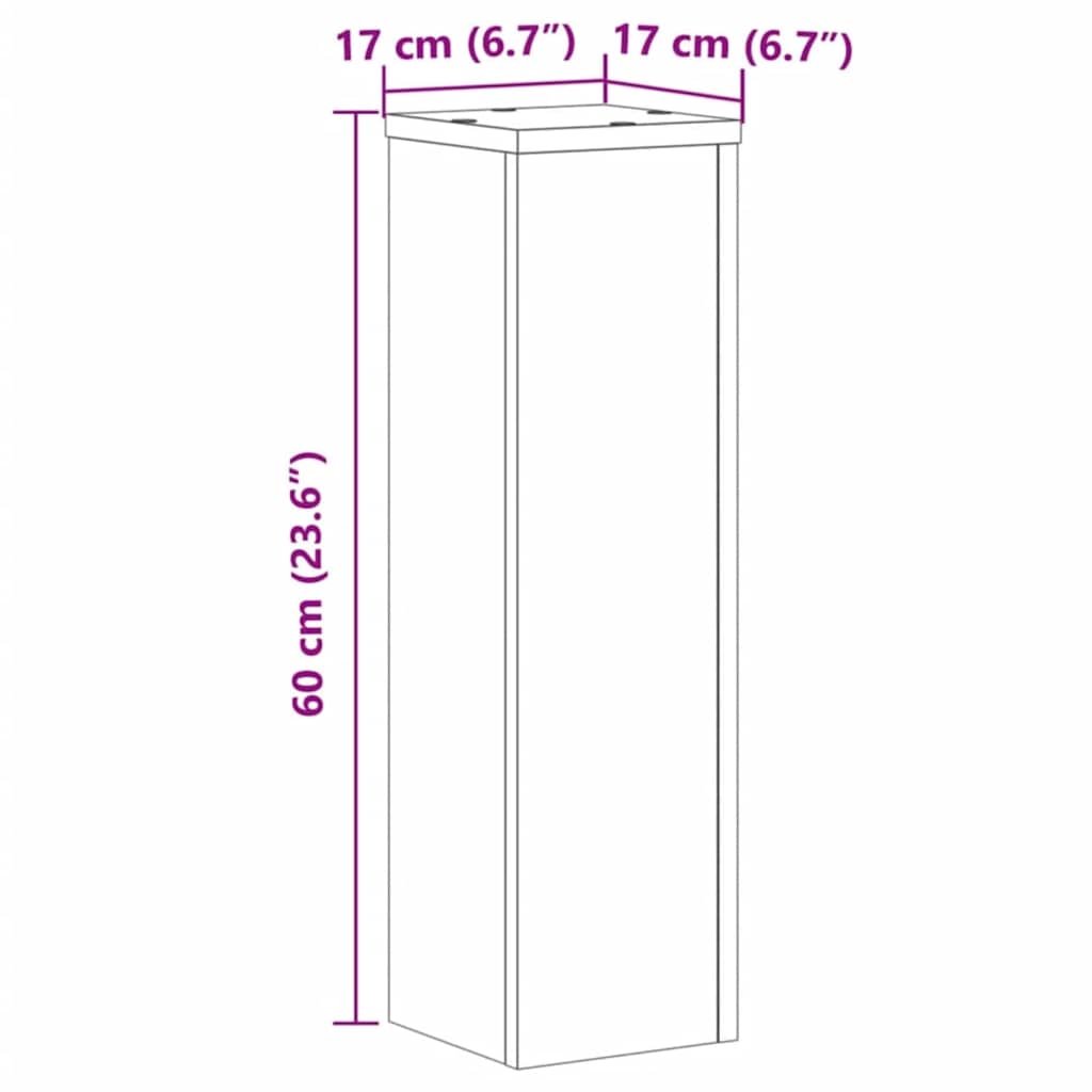 vidaXL Plant Stand 2pcs Artisan Oak 17x17x60 cm Engineered Wood