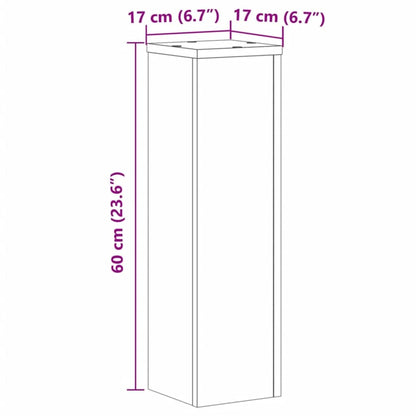vidaXL Plant Stand 2pcs Artisan Oak 17x17x60 cm Engineered Wood