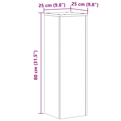 vidaXL Plant Stand 2pcs Sonoma Oak 25x25x80 cm Engineered Wood