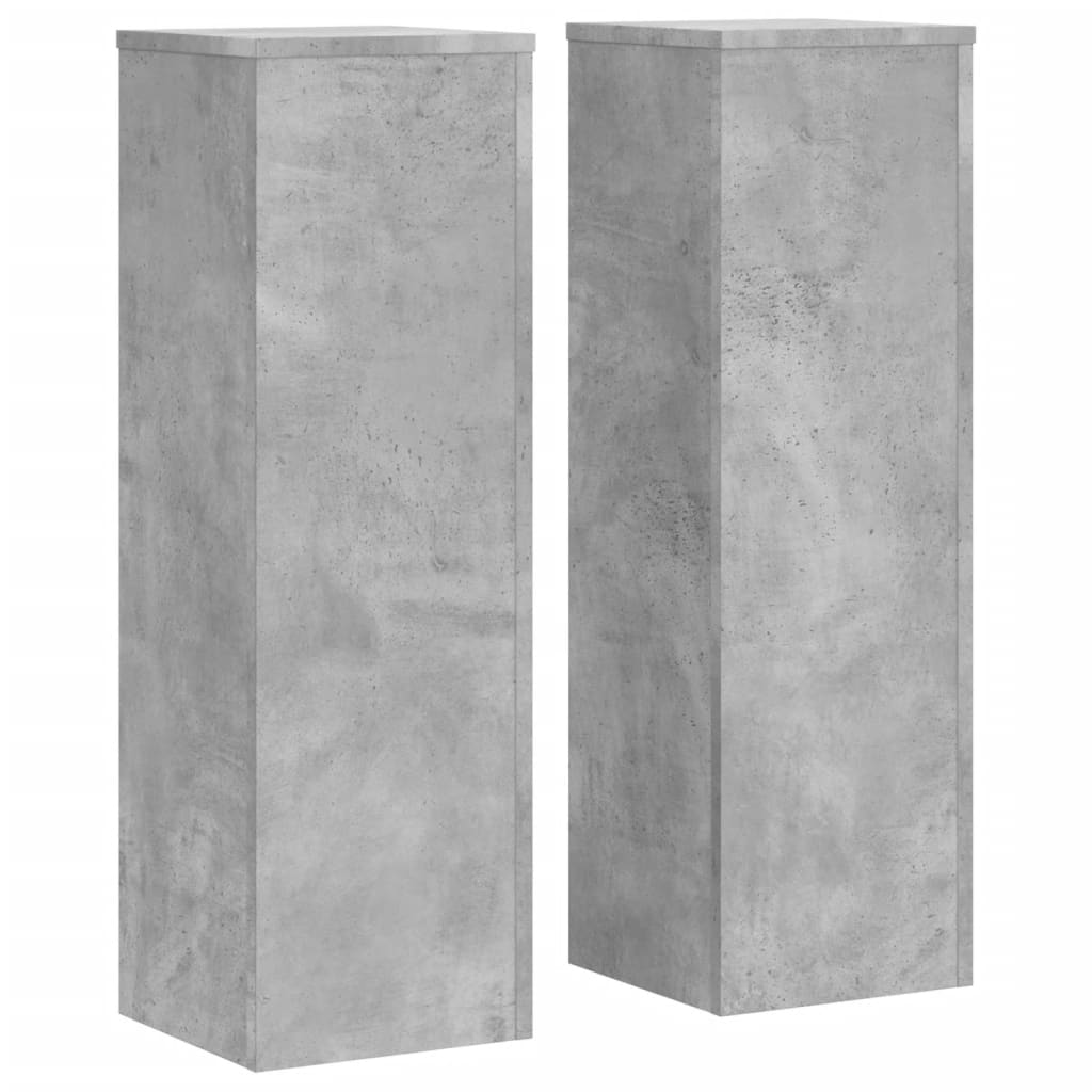 vidaXL Plant Stand 2pcs Concrete Grey 25x25x80 cm Engineered Wood