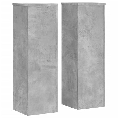 vidaXL Plant Stand 2pcs Concrete Grey 25x25x80 cm Engineered Wood