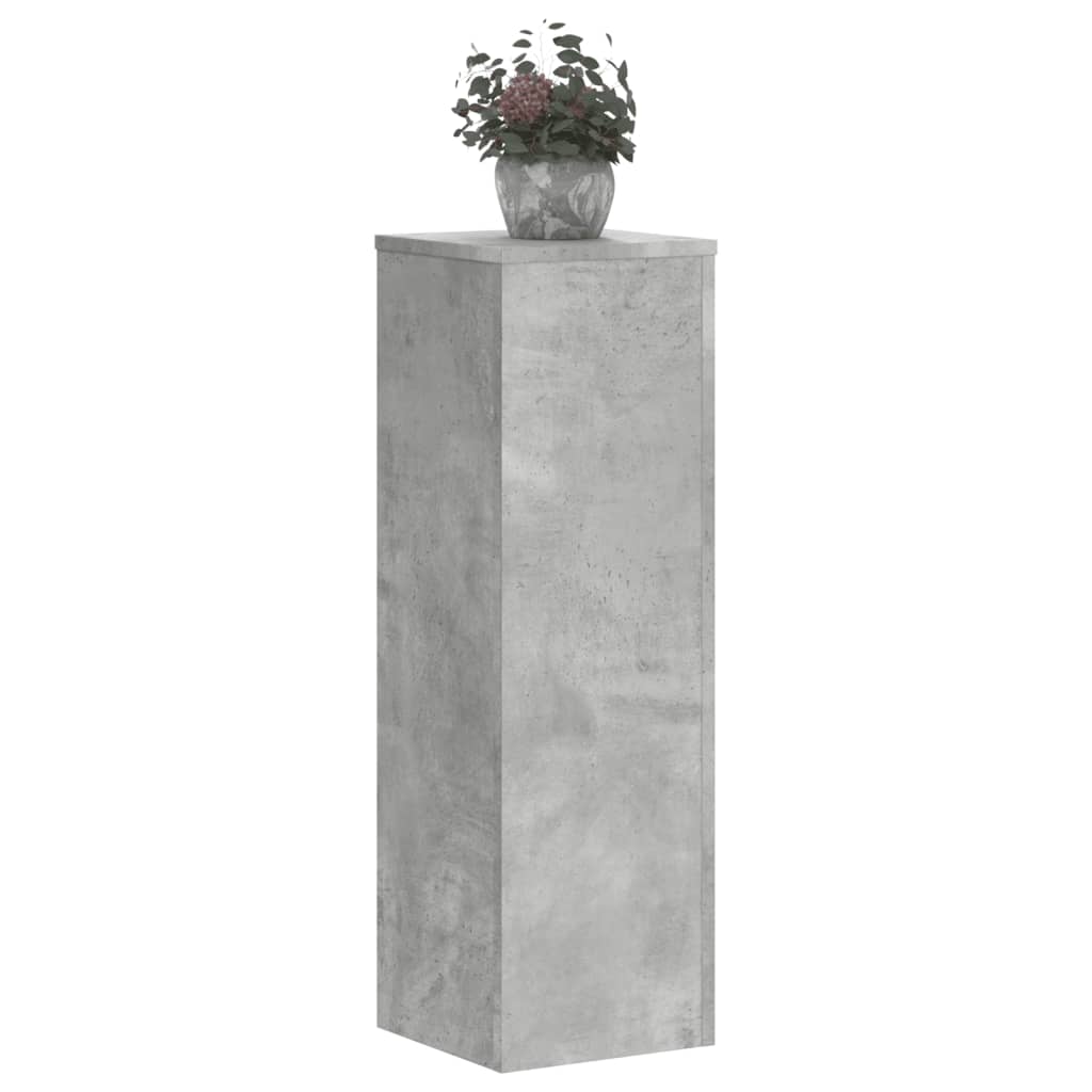 vidaXL Plant Stand 2pcs Concrete Grey 25x25x80 cm Engineered Wood