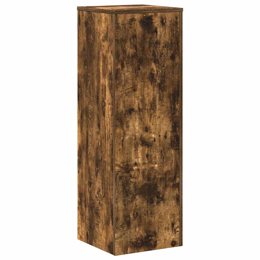 vidaXL Plant Stand Smoked Oak 33x33x100 cm Engineered Wood