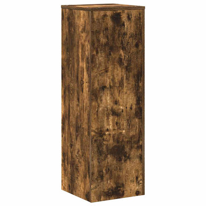 vidaXL Plant Stand Smoked Oak 33x33x100 cm Engineered Wood