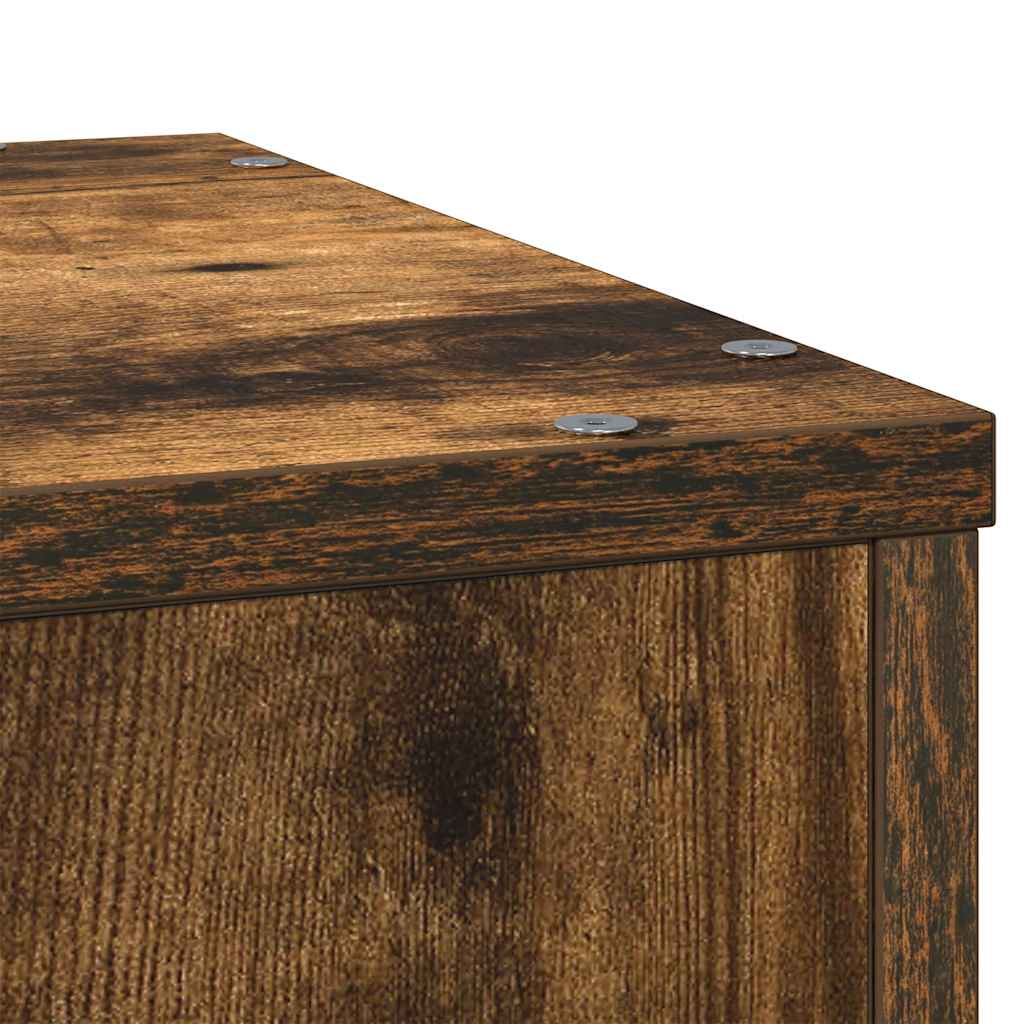 vidaXL Plant Stand Smoked Oak 33x33x100 cm Engineered Wood