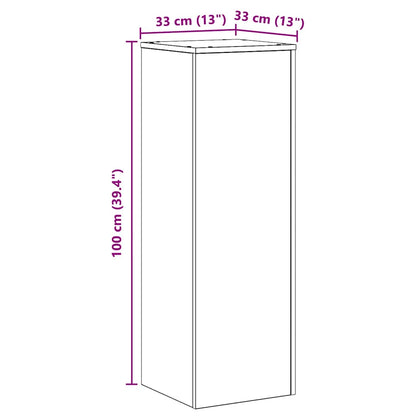 vidaXL Plant Stand Smoked Oak 33x33x100 cm Engineered Wood