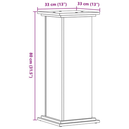vidaXL Plant Stand Concrete Grey 33x33x80 cm Engineered Wood