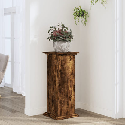 vidaXL Plant Stand Smoked Oak 33x33x80 cm Engineered Wood