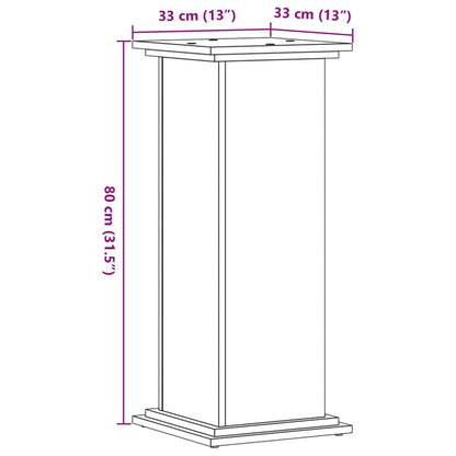 vidaXL Plant Stand Old Wood 33x33x80 cm Engineered Wood