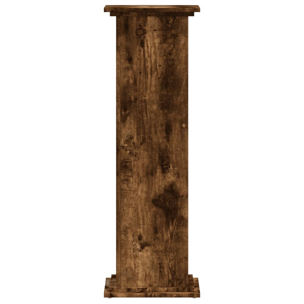 vidaXL Plant Stand Smoked Oak 33x33x100 cm Engineered Wood