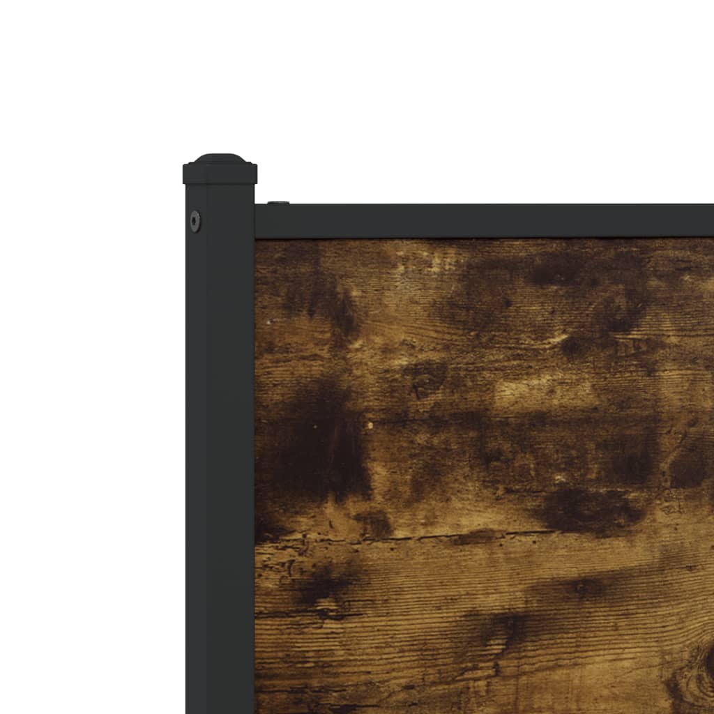 vidaXL Metal Bed Frame without Mattress Smoked Oak 100x190 cm