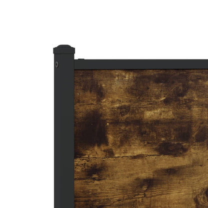 vidaXL Metal Bed Frame without Mattress Smoked Oak 100x190 cm