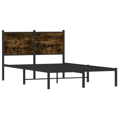 vidaXL Metal Bed Frame without Mattress Smoked Oak 120x200 cm