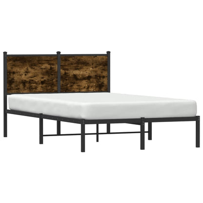vidaXL Metal Bed Frame without Mattress Smoked Oak 120x200 cm