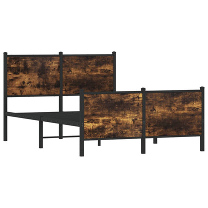 vidaXL Metal Bed Frame without Mattress Smoked Oak 120x200 cm