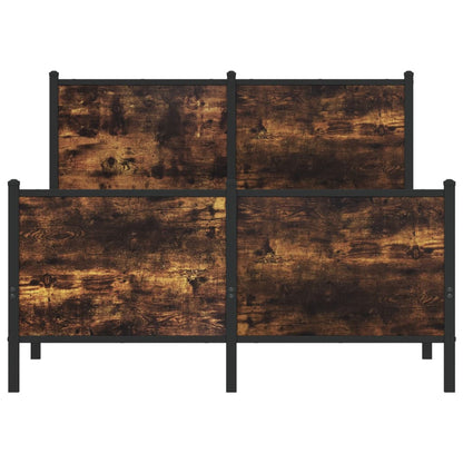 vidaXL Metal Bed Frame without Mattress Smoked Oak 120x200 cm