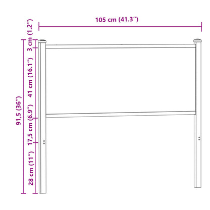 vidaXL Replace Headboard Smoked Oak 100 cm Engineered Wood and Steel