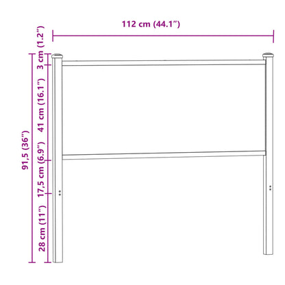 vidaXL Replace Headboard Smoked Oak 107 cm Engineered Wood and Steel