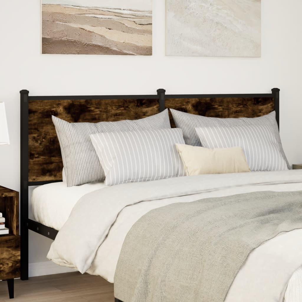 vidaXL Replace Headboard Smoked Oak 140 cm Engineered Wood and Steel