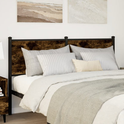 vidaXL Replace Headboard Smoked Oak 140 cm Engineered Wood and Steel