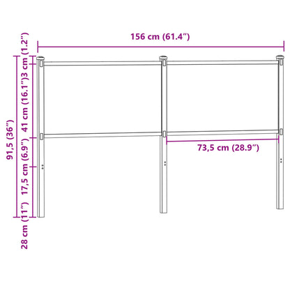 vidaXL Replace Headboard Smoked Oak 150 cm Engineered Wood and Steel