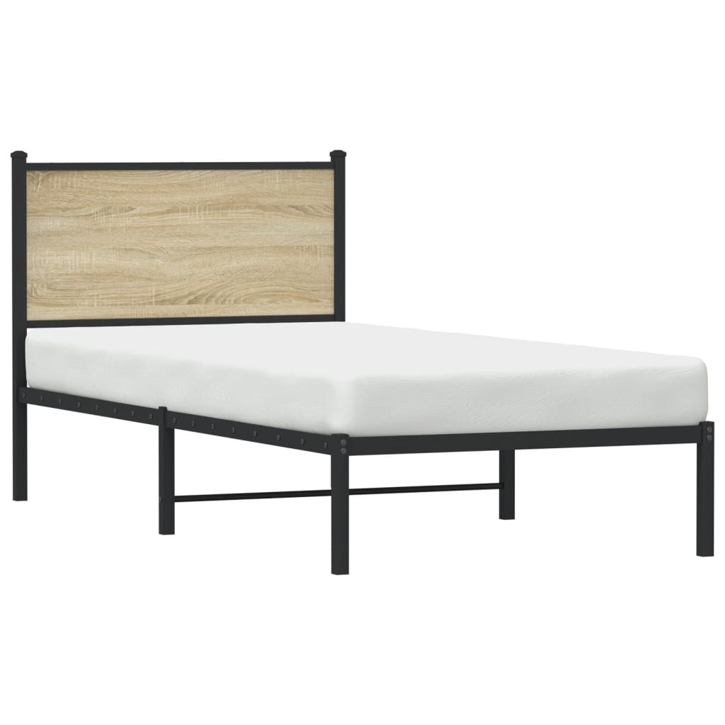 vidaXL Metal Bed Frame without Mattress Sonoma Oak 80x200 cm