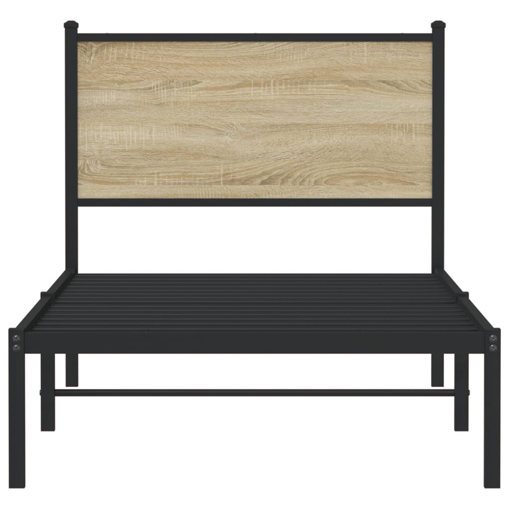 vidaXL Metal Bed Frame without Mattress Sonoma Oak 80x200 cm