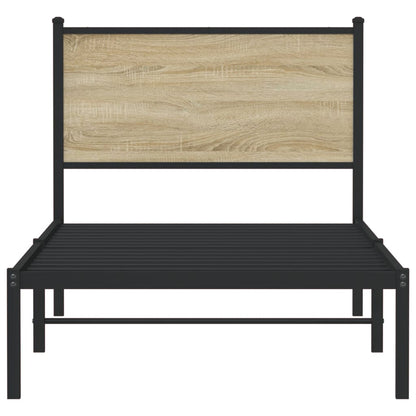 vidaXL Metal Bed Frame without Mattress Sonoma Oak 80x200 cm