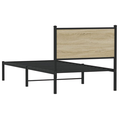 vidaXL Metal Bed Frame without Mattress Sonoma Oak 80x200 cm