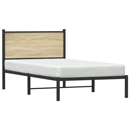 vidaXL Metal Bed Frame without Mattress Sonoma Oak 100x190 cm
