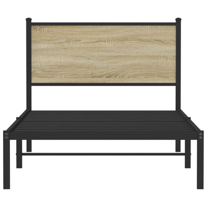 vidaXL Metal Bed Frame without Mattress Sonoma Oak 100x190 cm