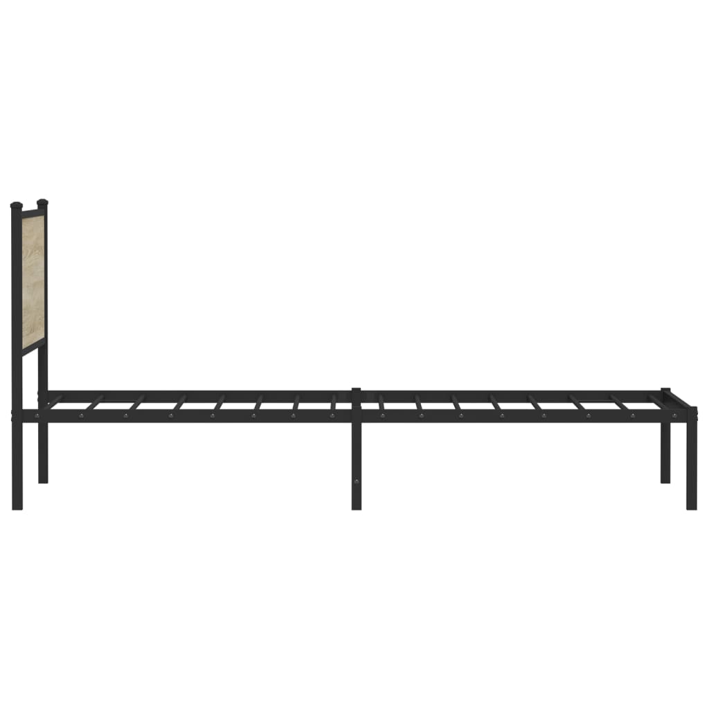 vidaXL Metal Bed Frame without Mattress Sonoma Oak 100x200 cm