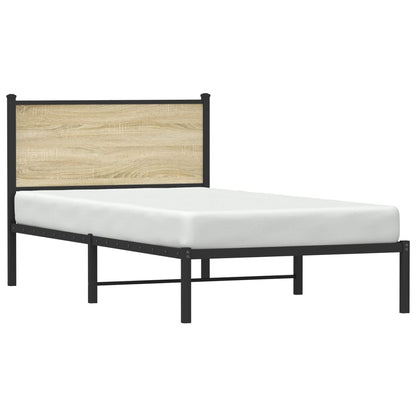 vidaXL Metal Bed Frame without Mattress Sonoma Oak 107x203 cm